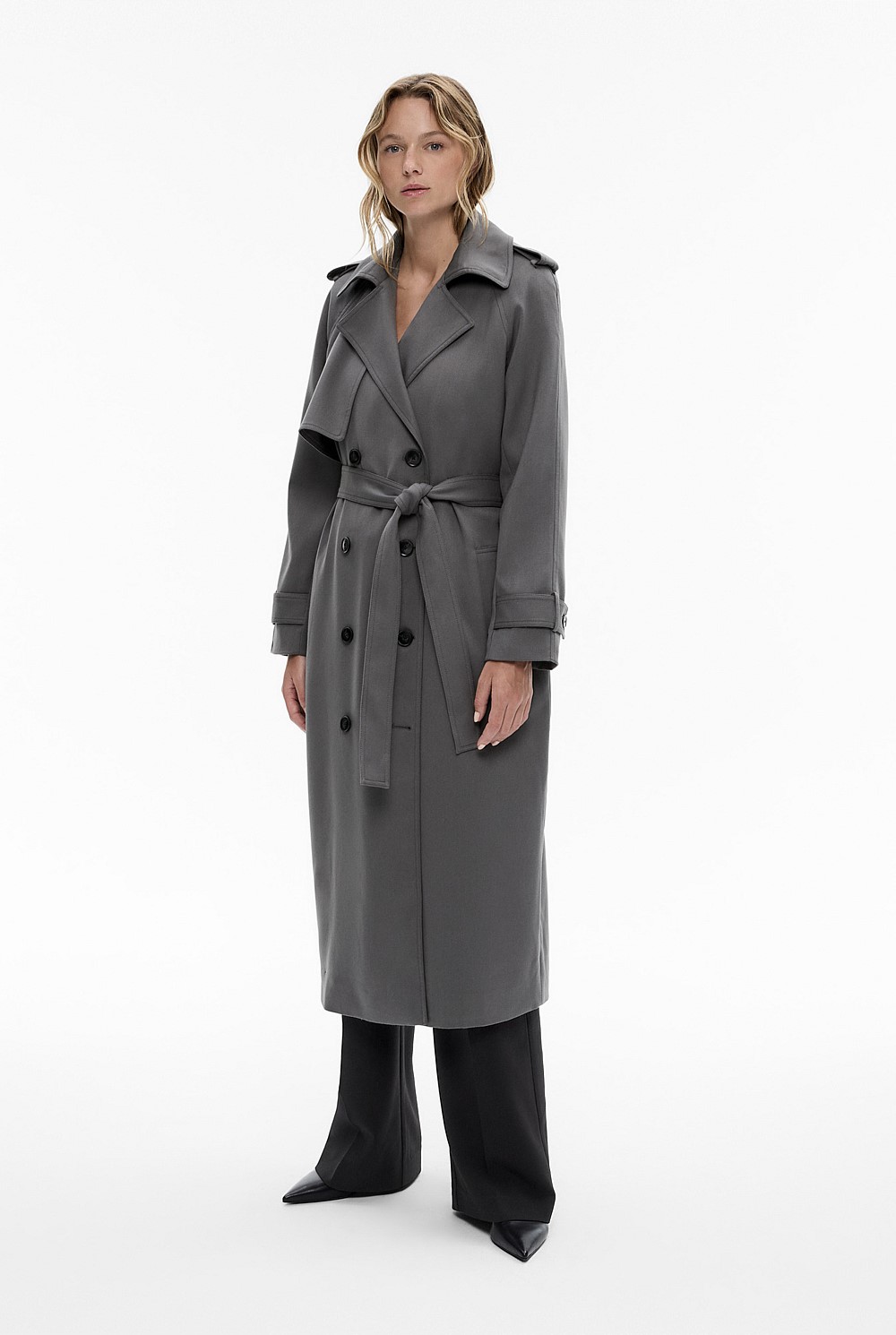 Draped Trench Coat