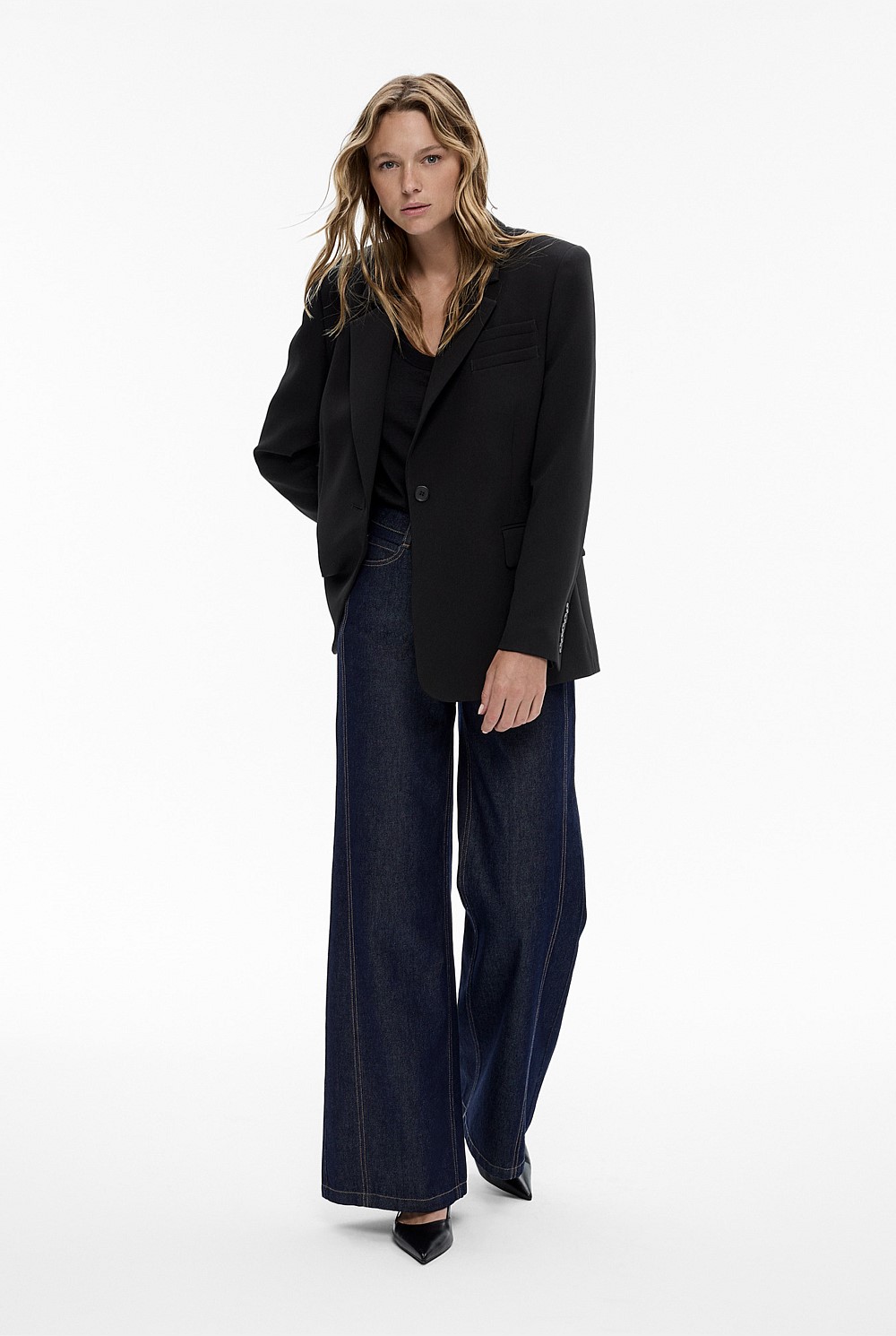 Acetate Blend Blazer