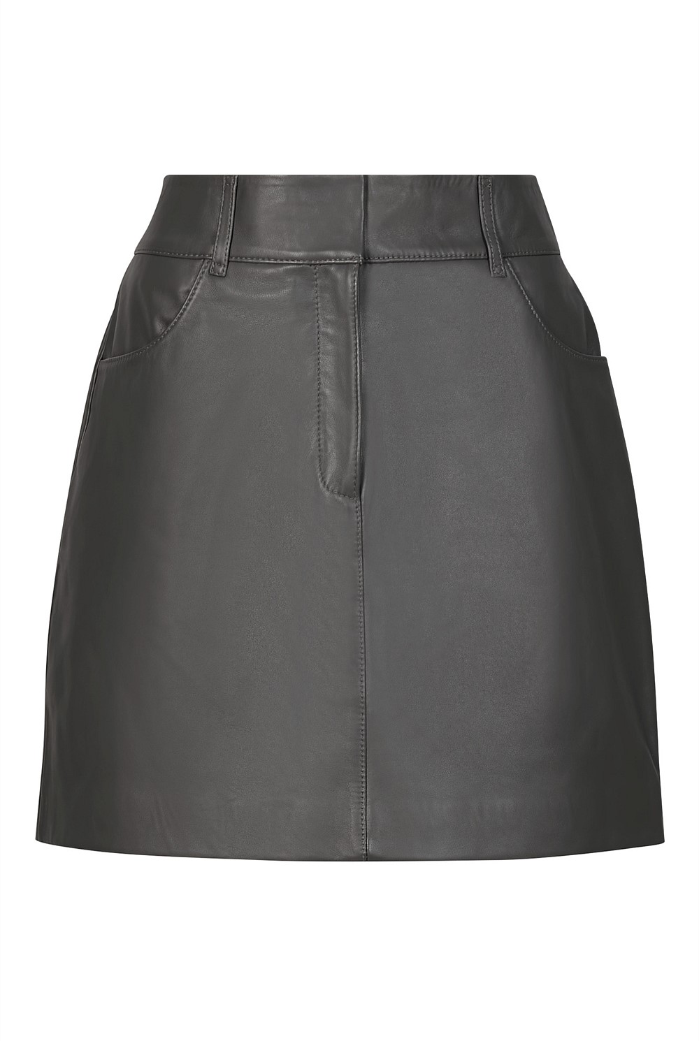 Leather Tailored Mini Skirt