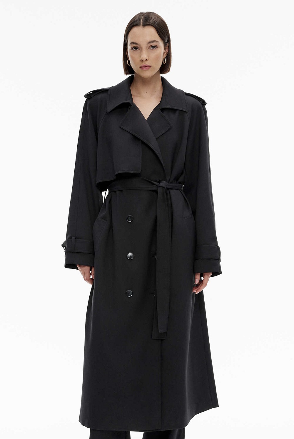 Draped Trench Coat