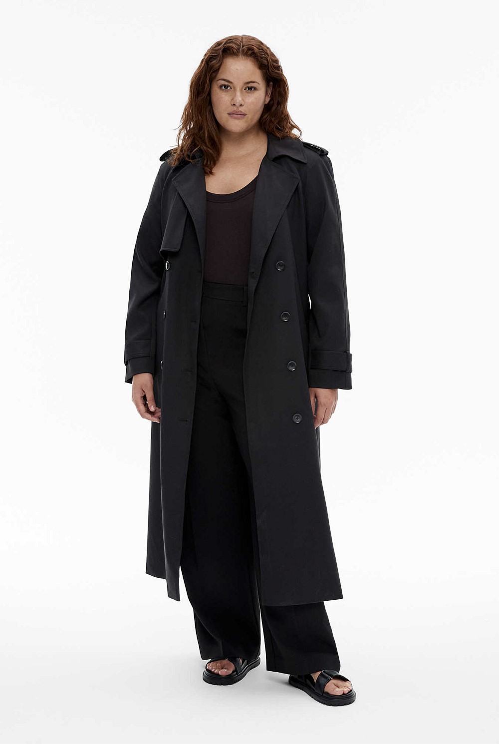 Draped Trench Coat