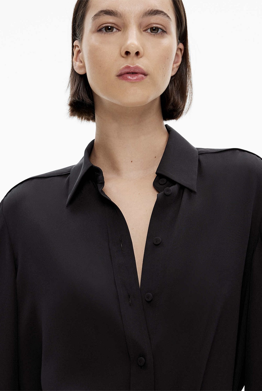 Silk Bind Detail Shirt