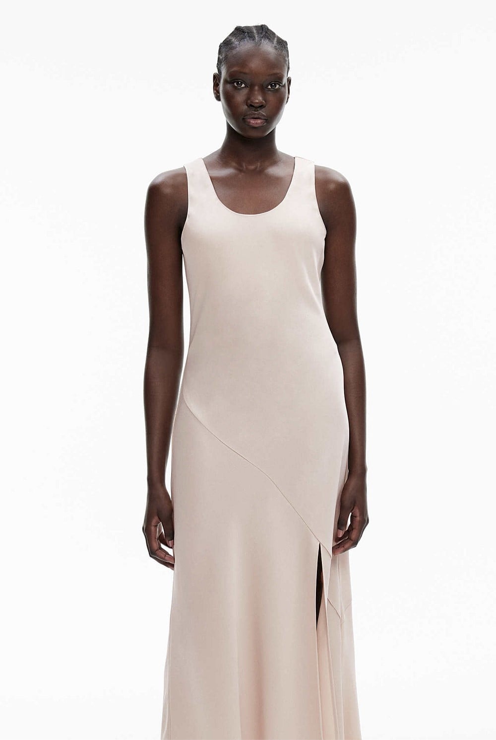Acetate Blend Slip Dress