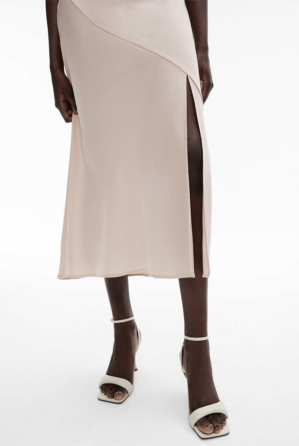 Acetate Blend Slip Dress