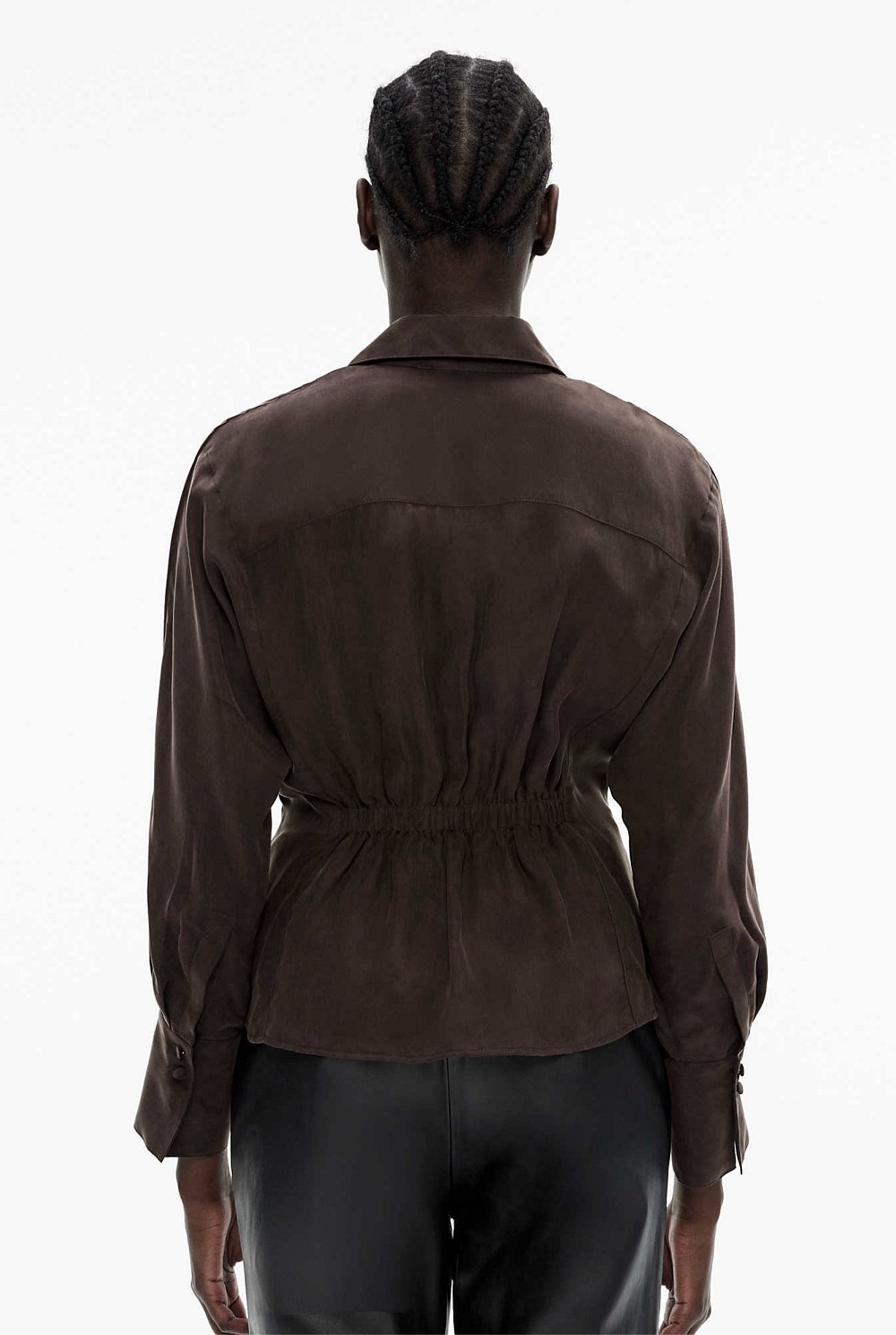 Button Detail Wrap Blouse