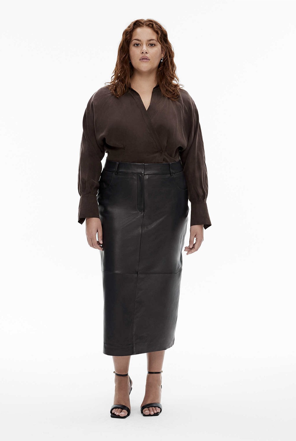 Button Detail Wrap Blouse