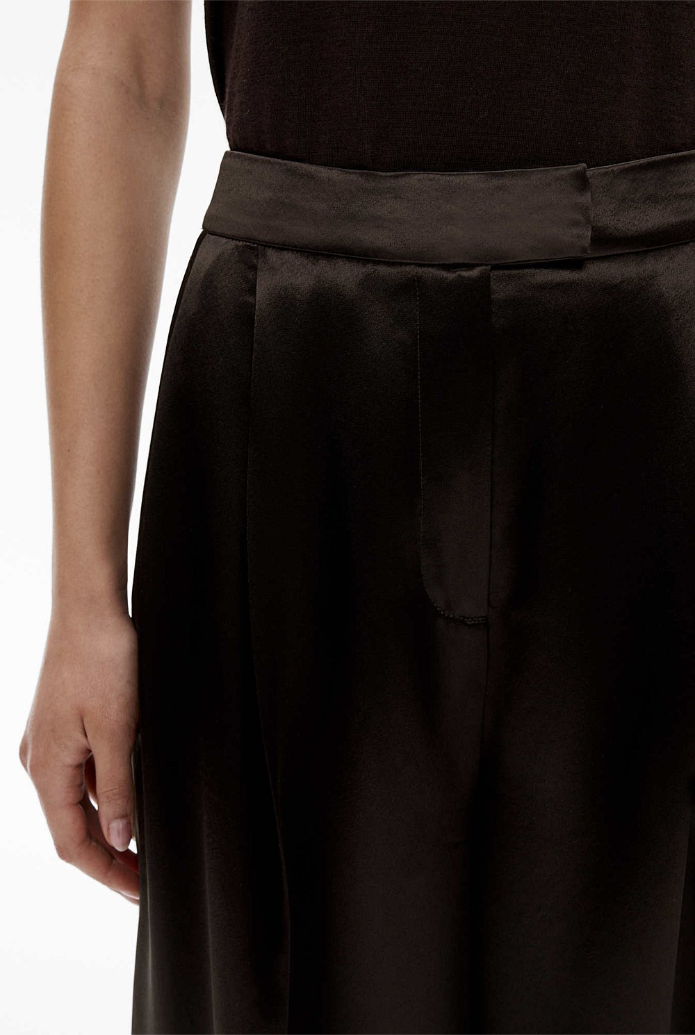 Acetate Blend Full Length Pant