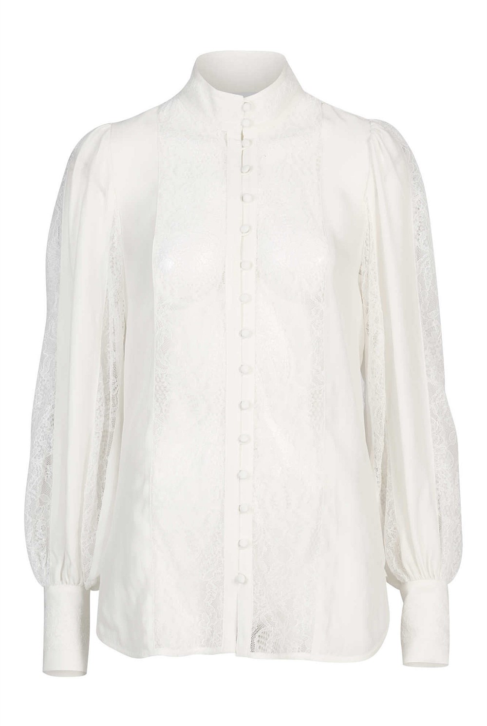 Spliced Lace Detail Blouse