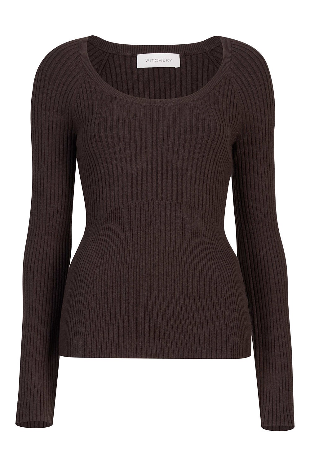 Scoop Neck Rib Knit