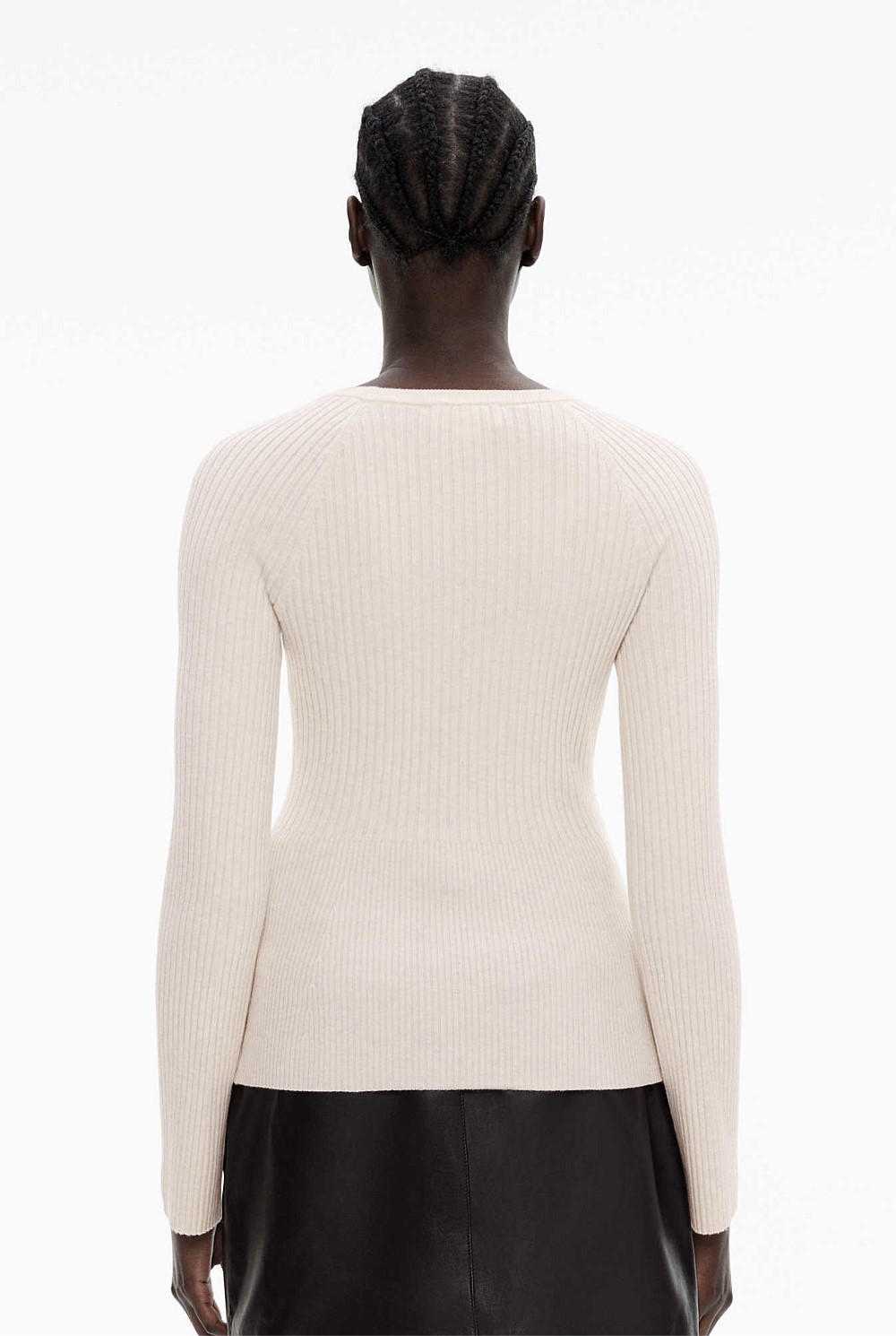 Scoop Neck Rib Knit