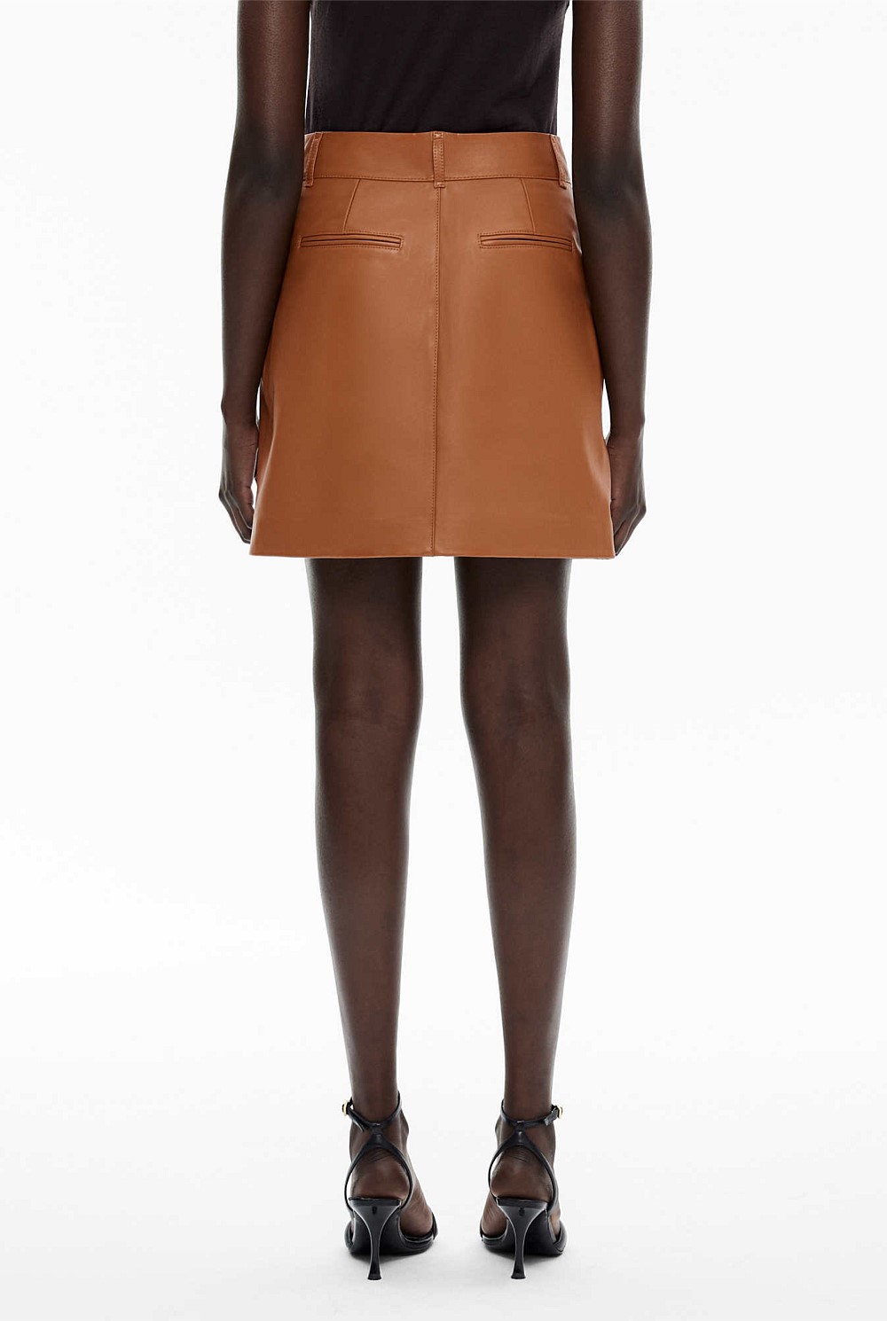 Leather Tailored Mini Skirt