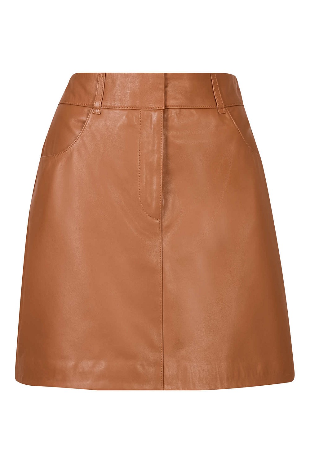 Leather Tailored Mini Skirt