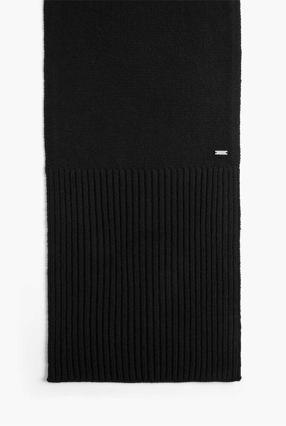 Rib Trim Knit Scarf