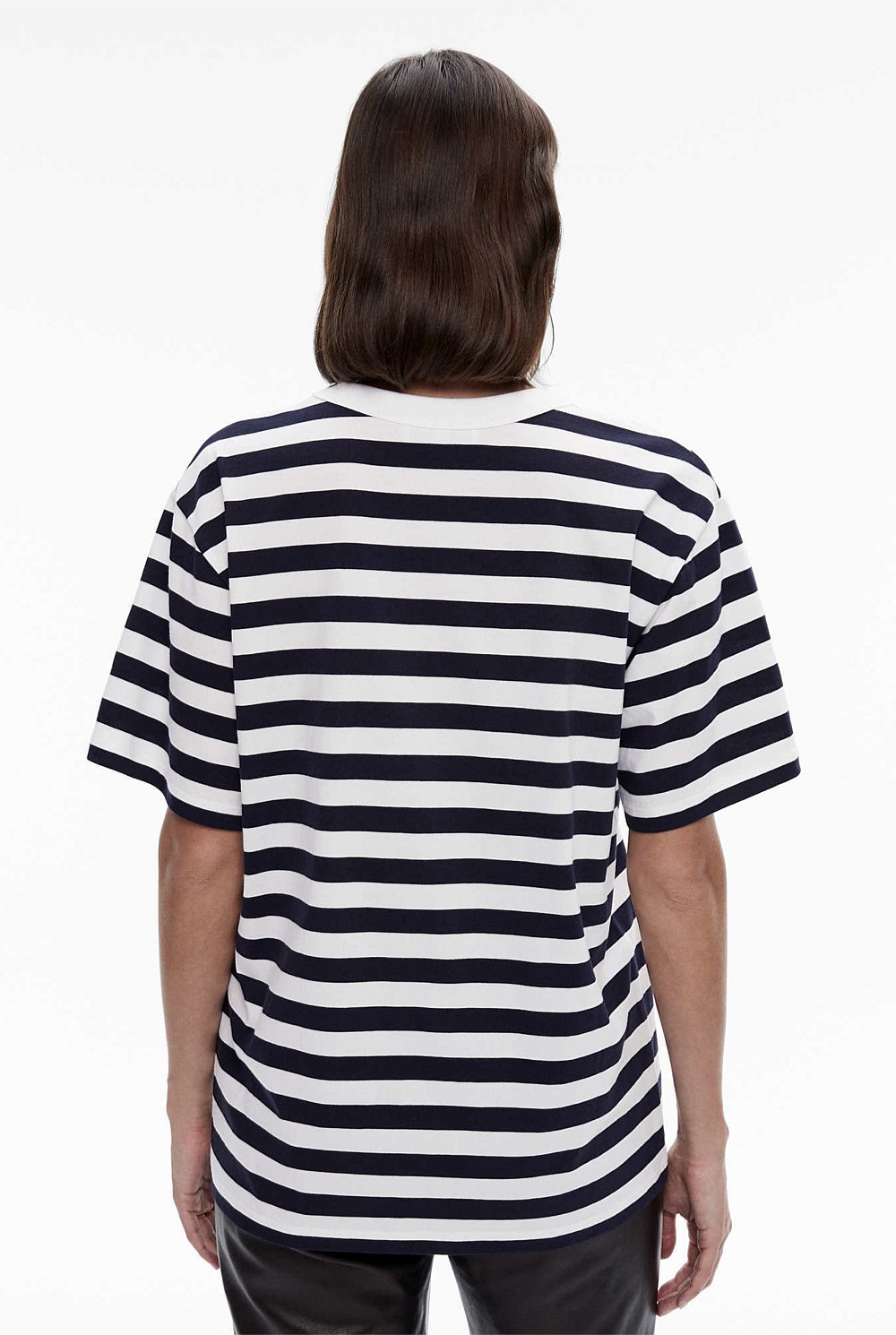 Stripe Cotton Boyfriend Tee