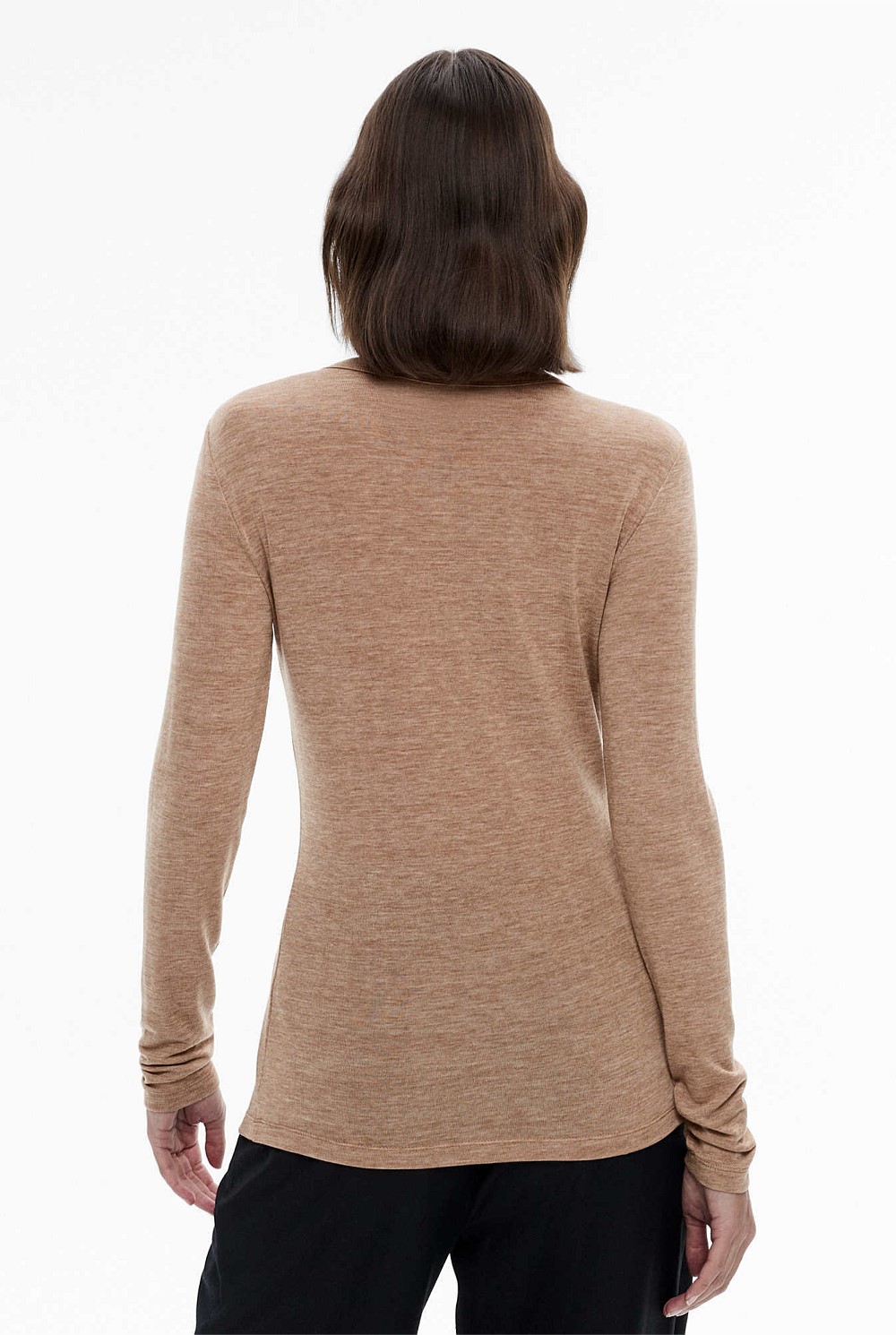 Wool Blend Crew Neck Top