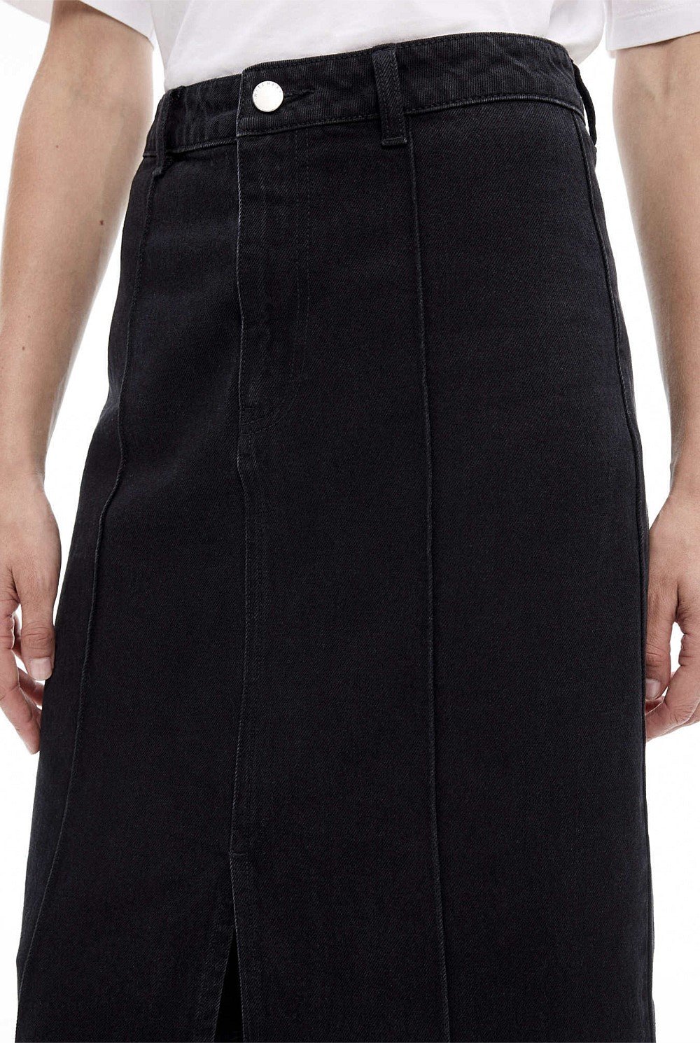 Denim Seam Front Skirt