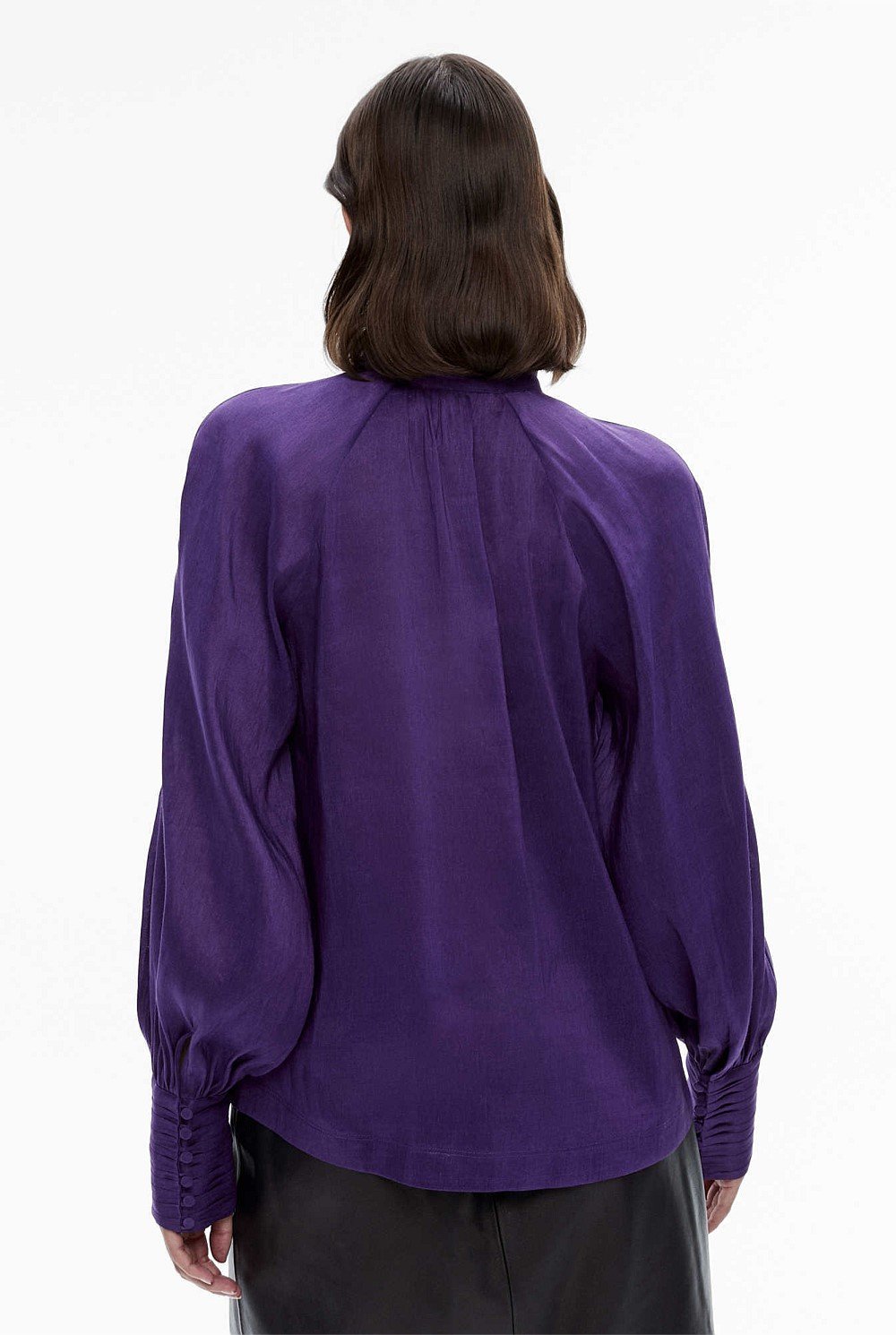 High-Neck Raglan Blouse