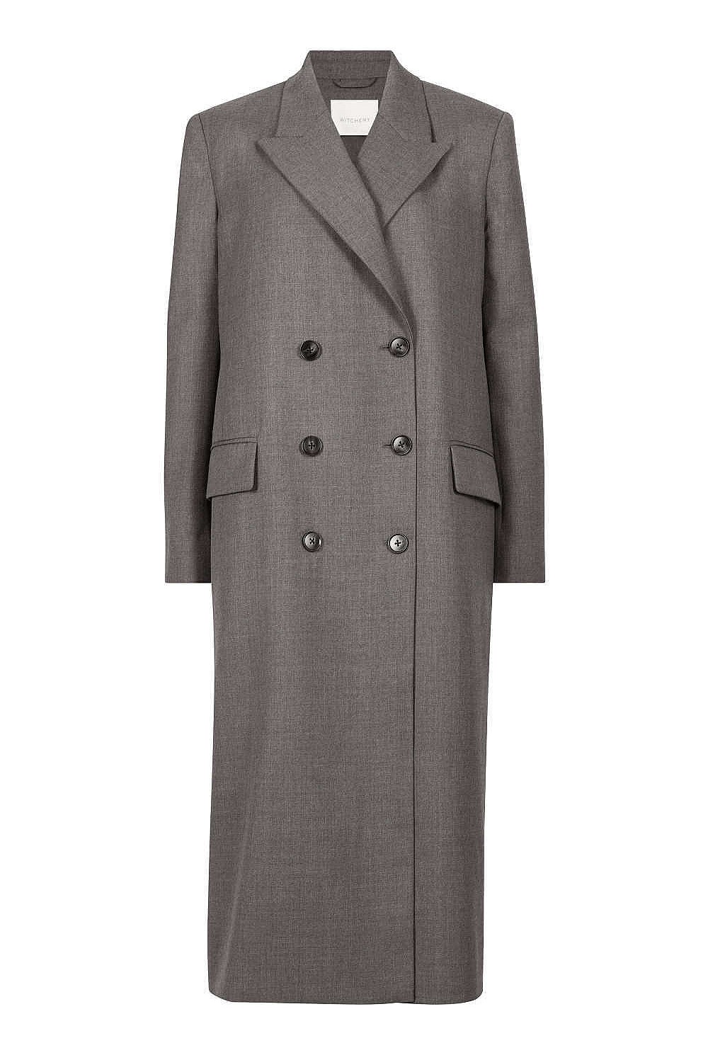 Wool Blend Double-Breasted Blazer Coat