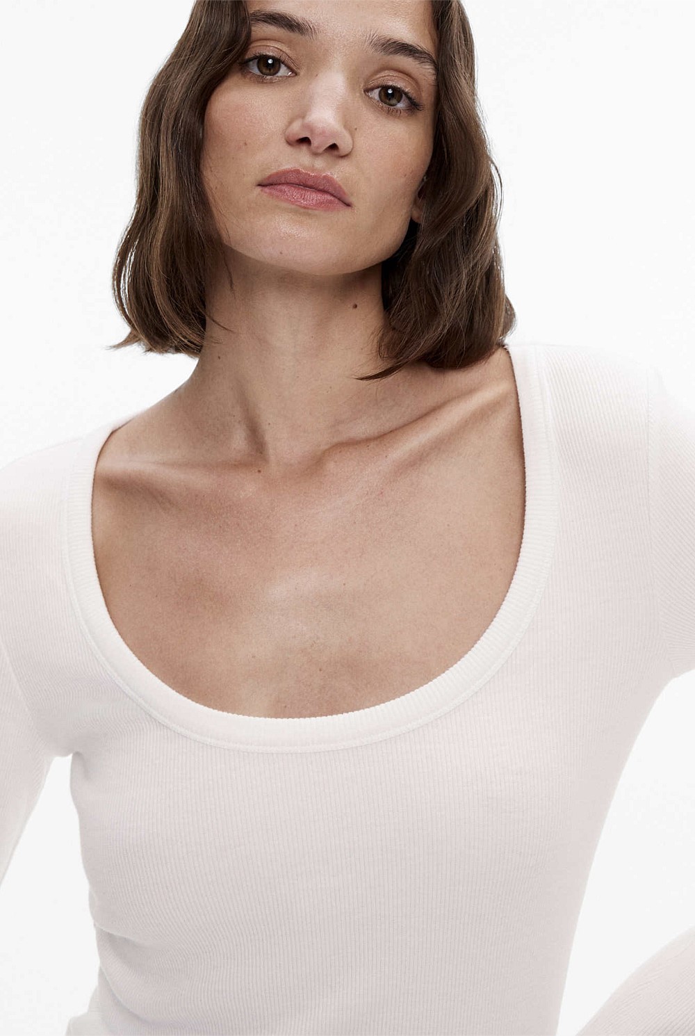 Scoop Neck Rib Top