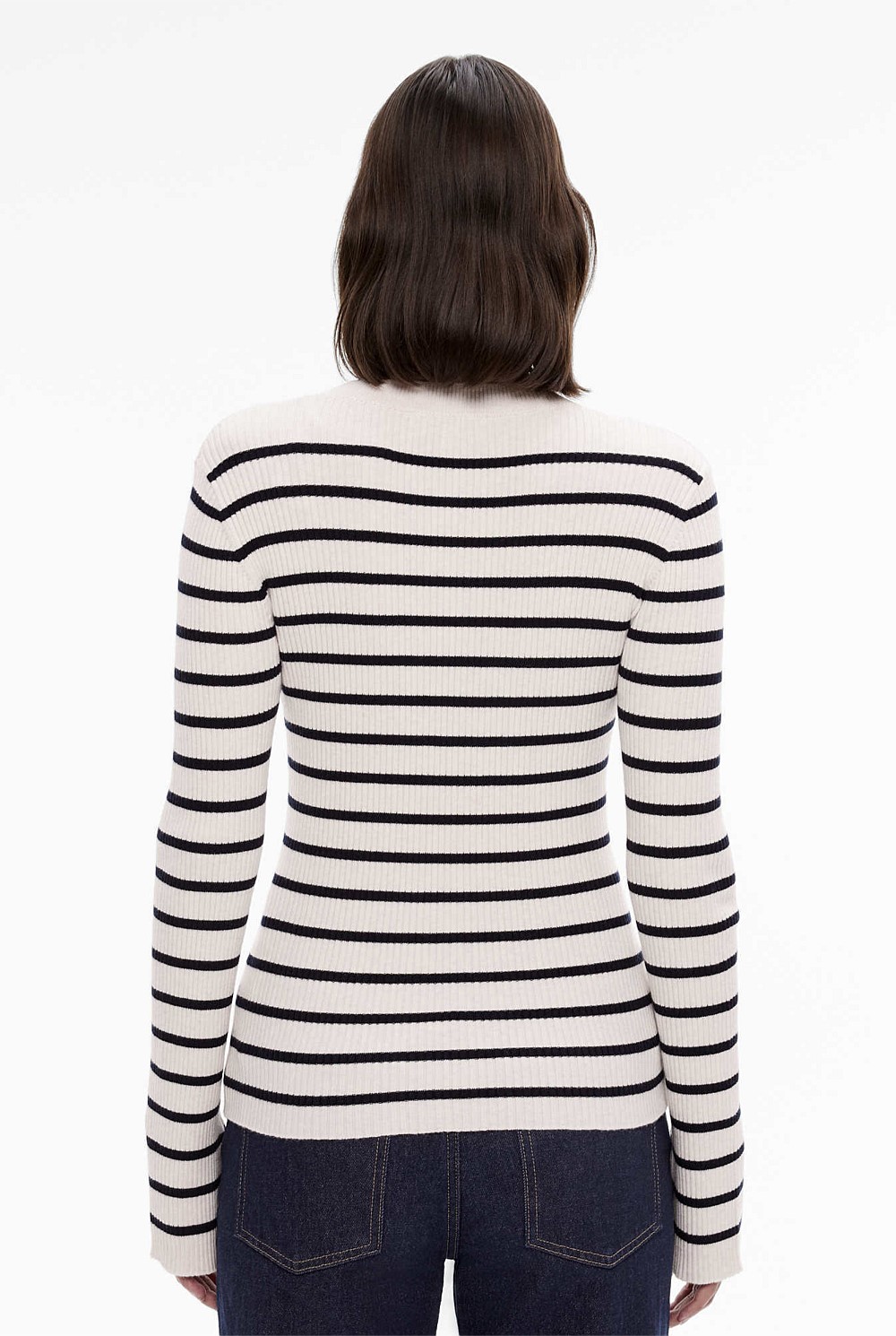 Stripe Wool Blend Crew Knit