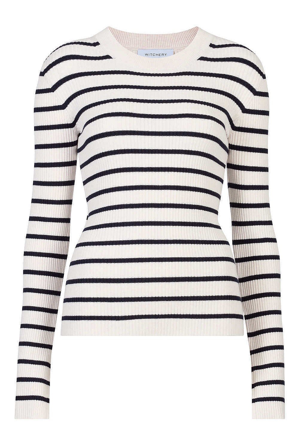 Stripe Wool Blend Crew Knit