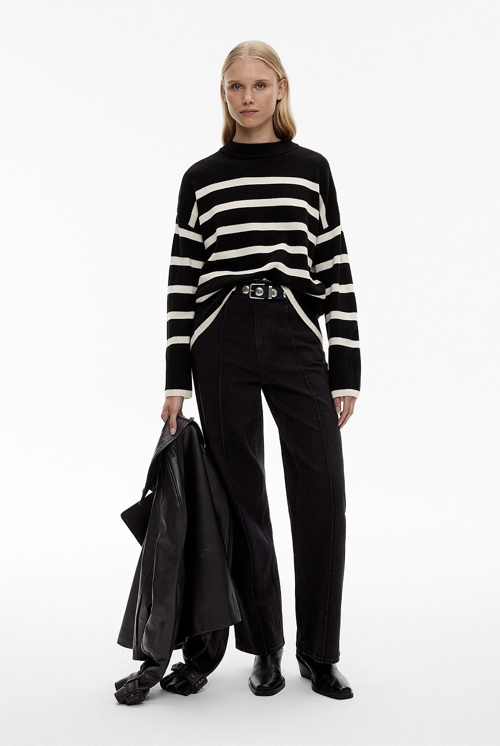 Stripe Wool Crew Knit