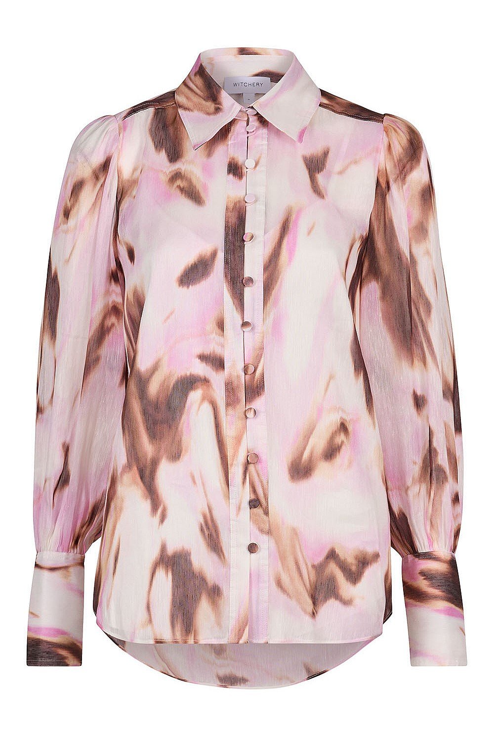 Element Print Silk Linen Blouse