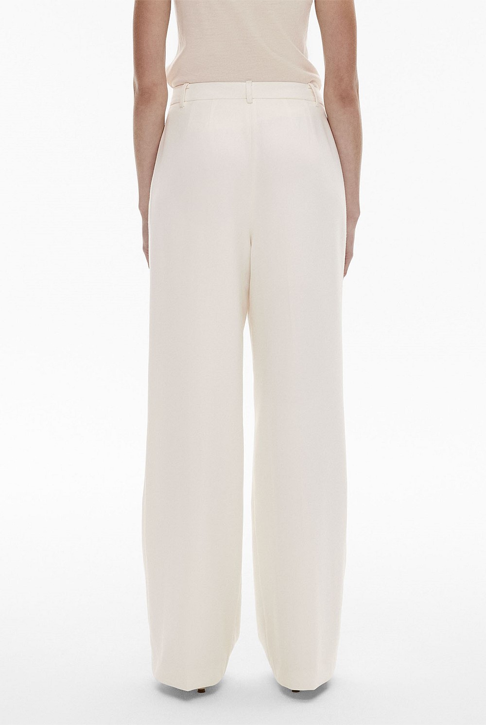 Wool Blend Relaxed Rise Trouser