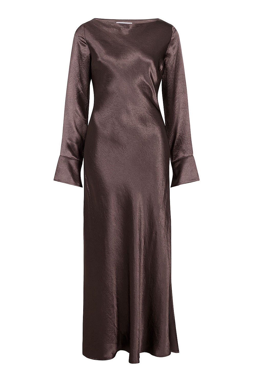 Acetate Long Sleeve Midi Dress