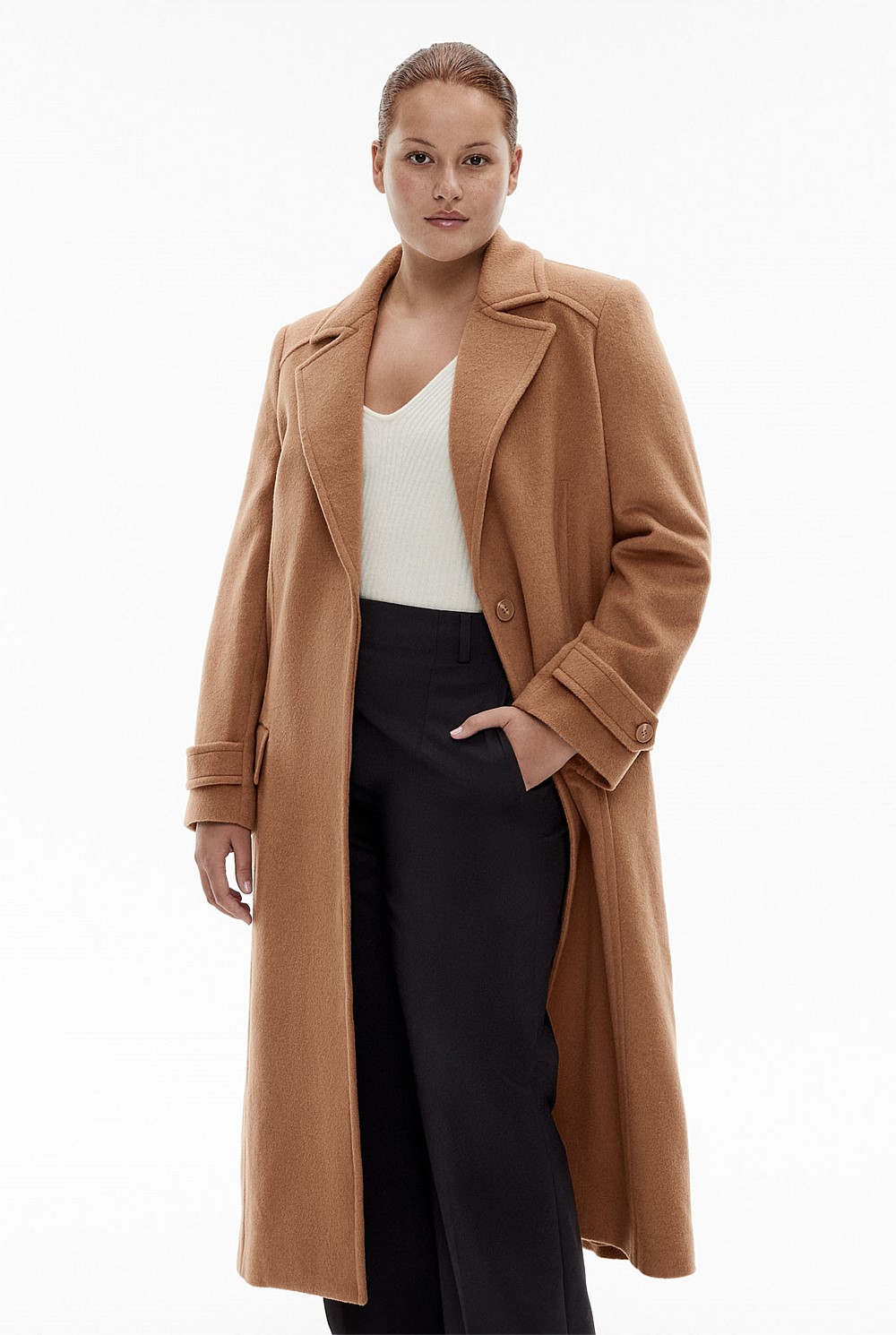 Wool Cashmere Tie Coat