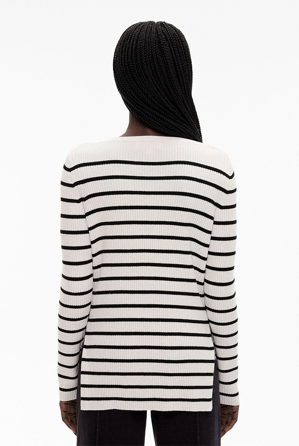 Stripe Boat Neck Knit