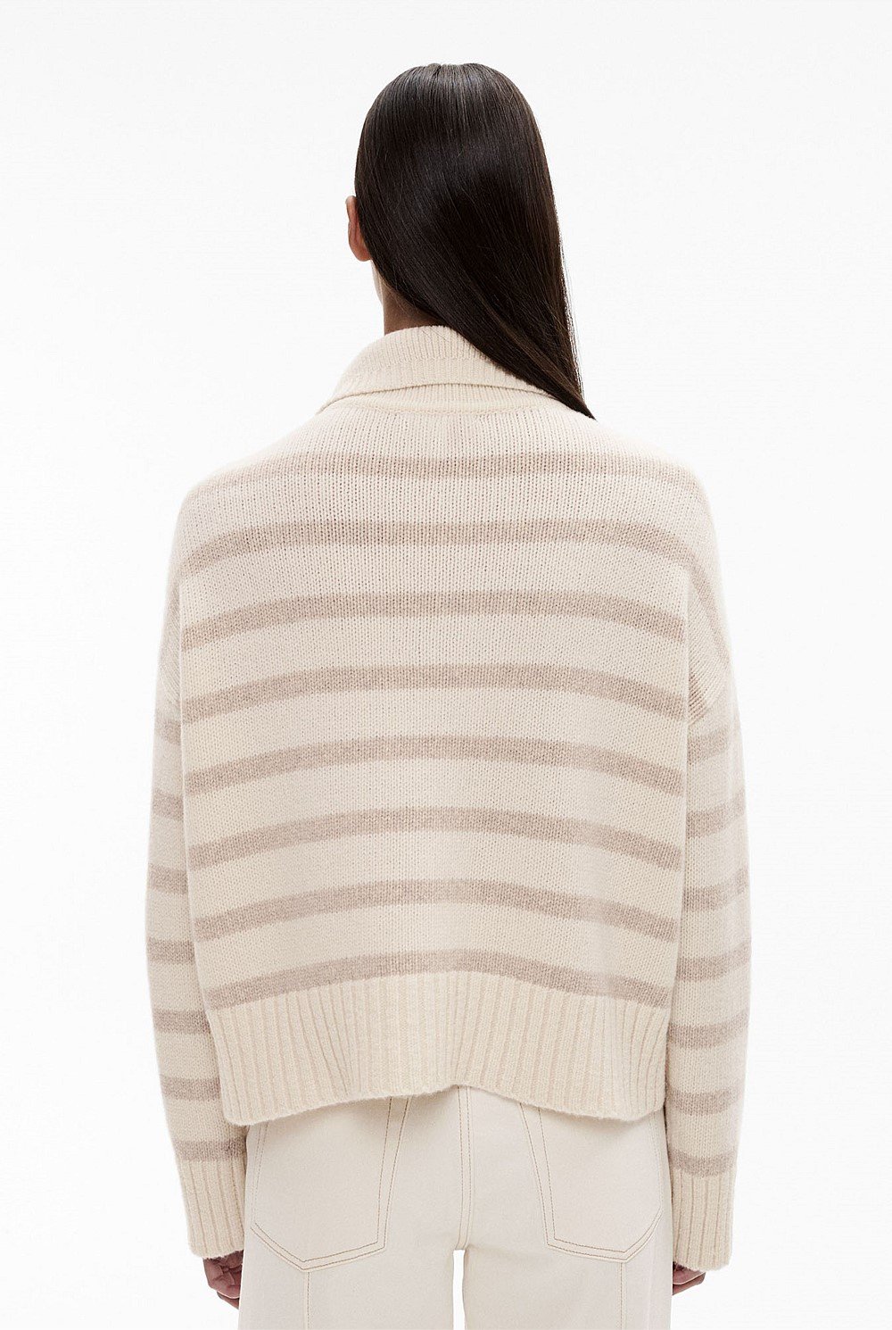 Stripe Zip Front Knit