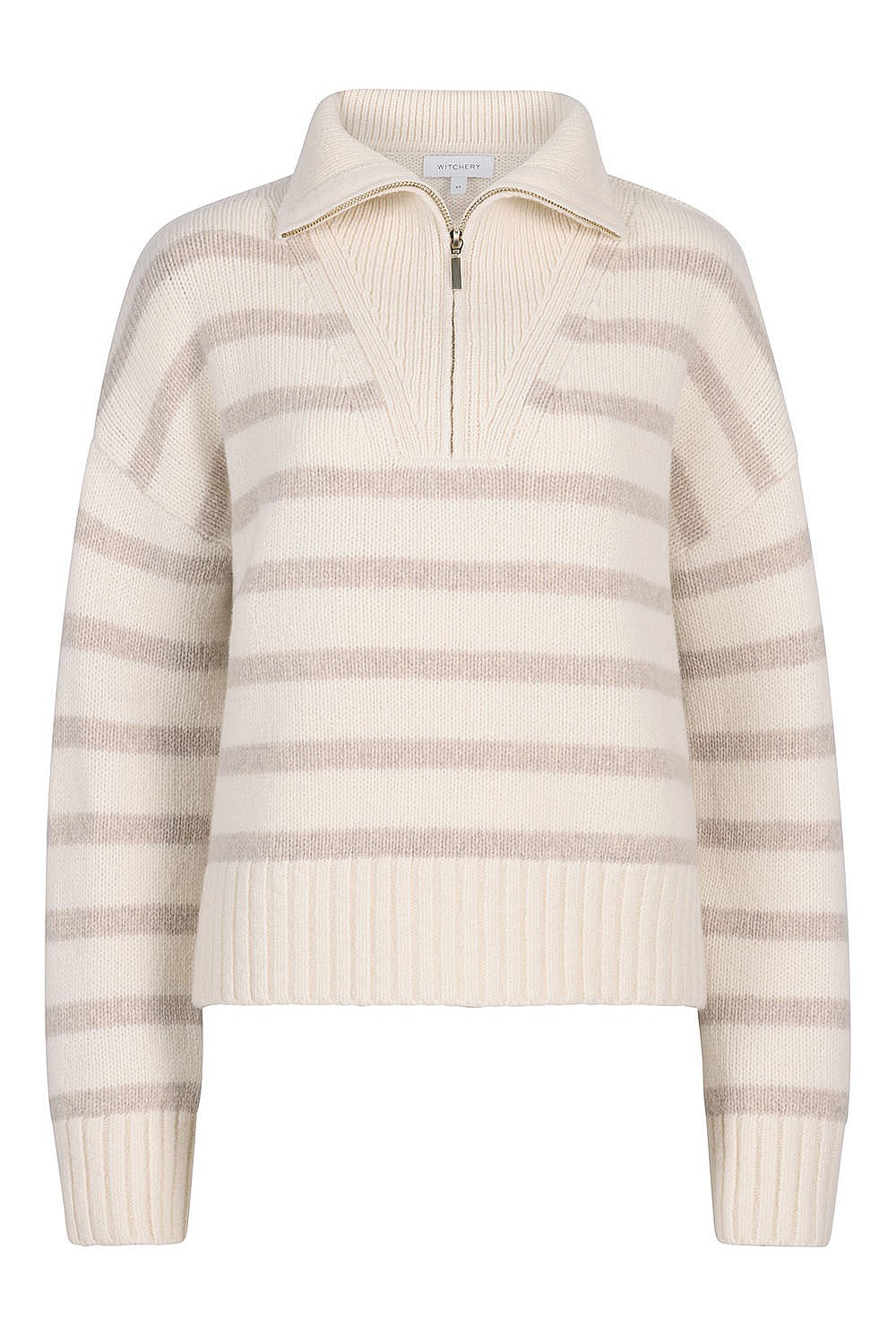 Stripe Zip Front Knit