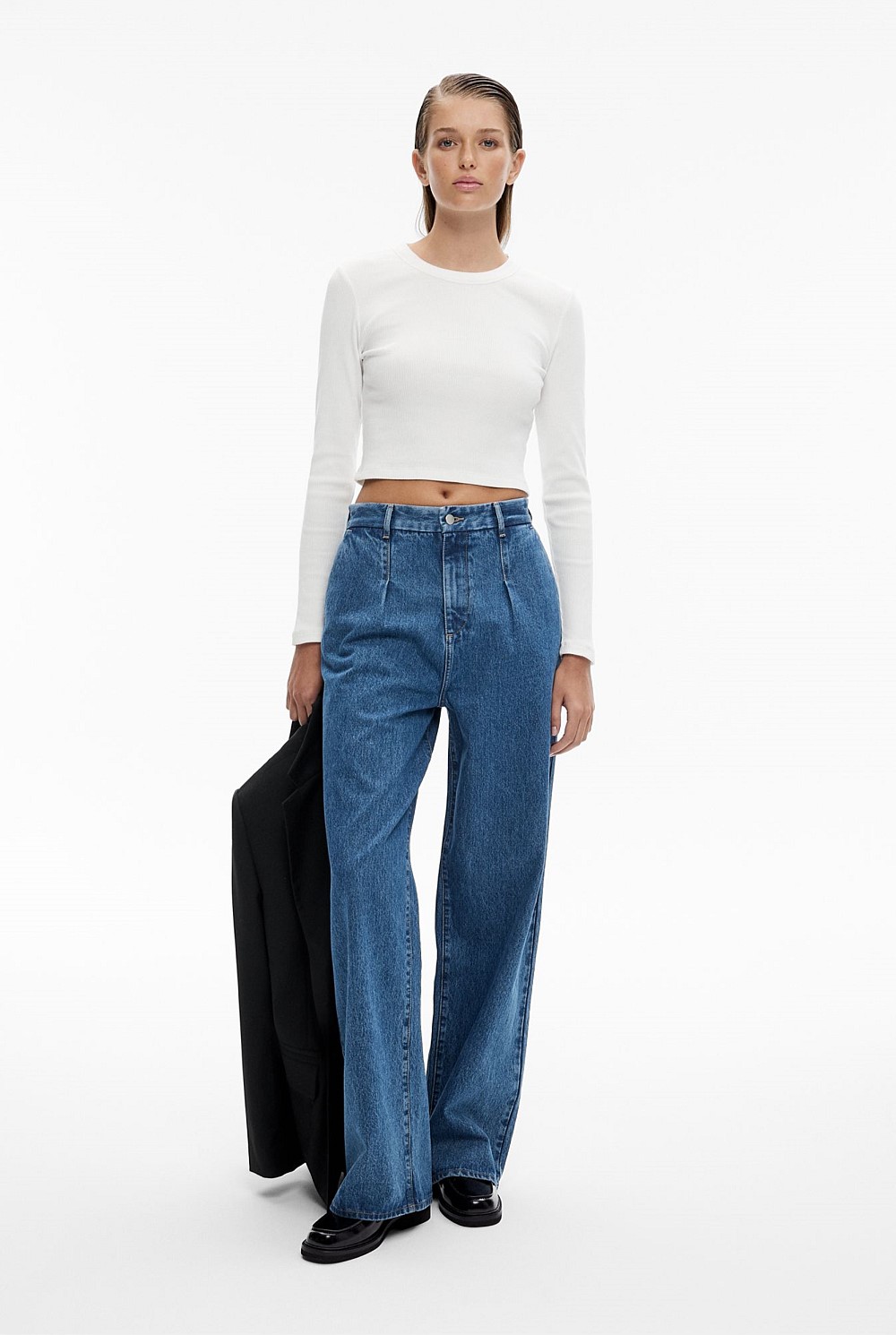 High Rise Pleat Front Jean