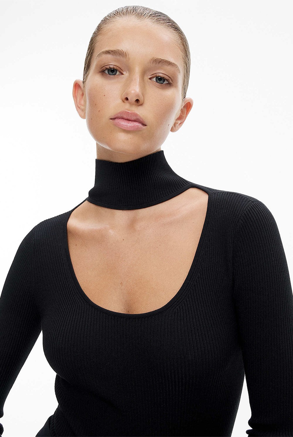 High Neck Knit Bodysuit