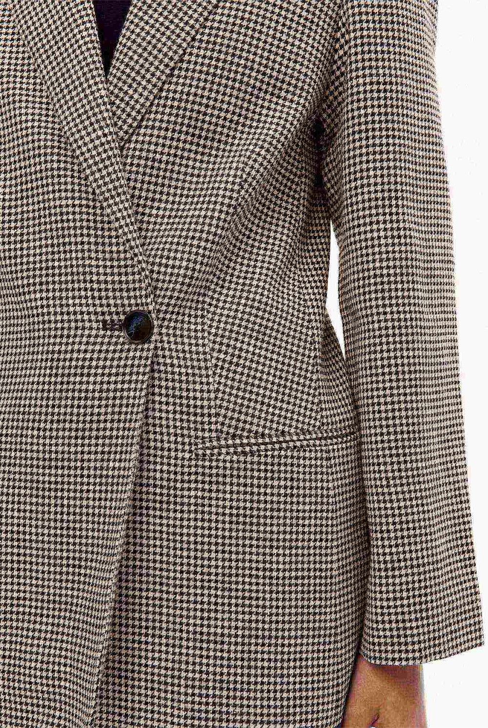 Houndstooth Double-Breasted Blazer