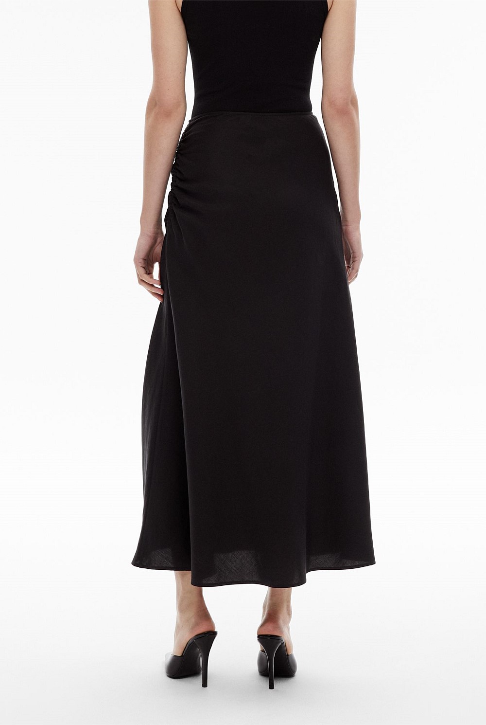 Ruched Midi Skirt