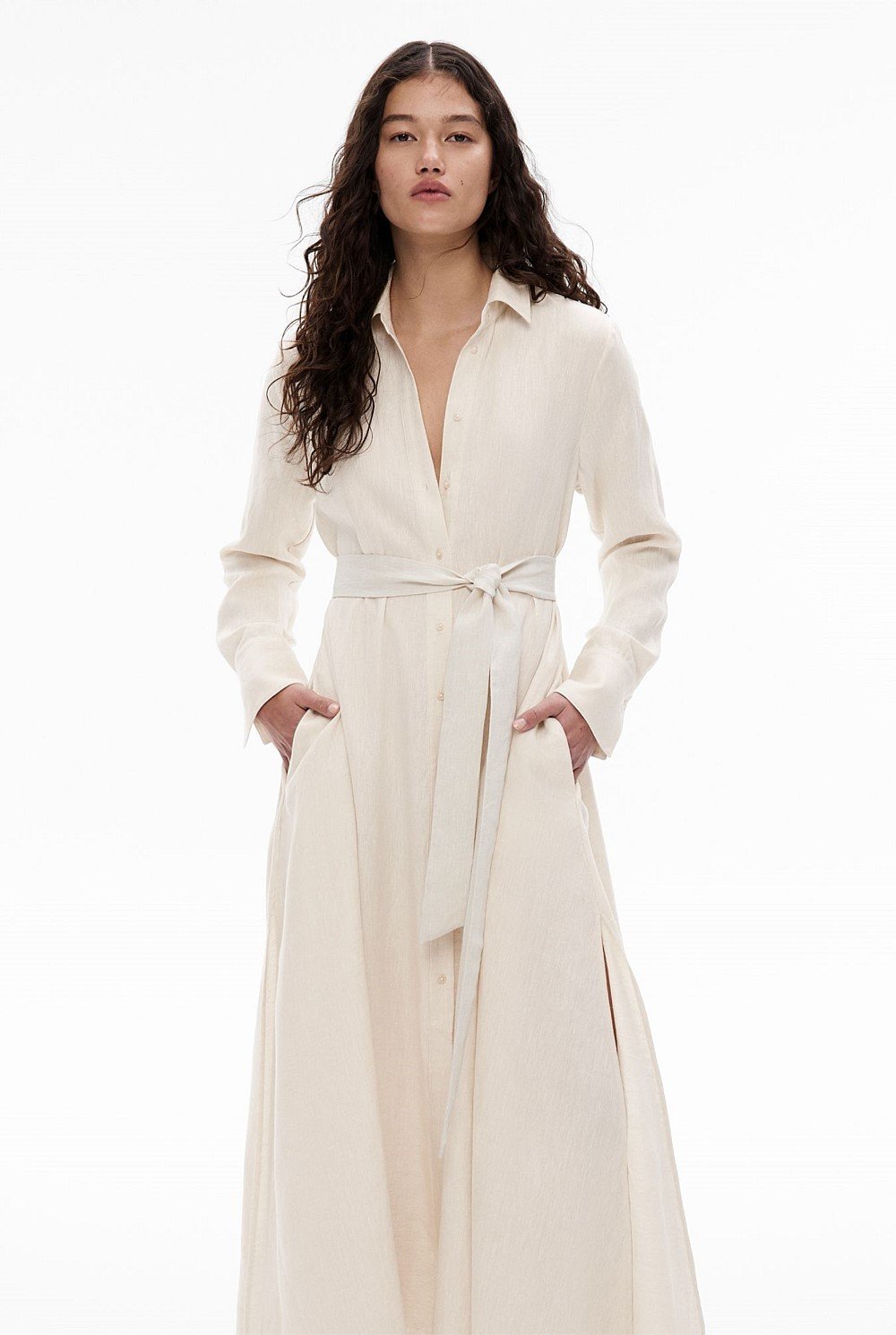 Linen Maxi Shirt Dress