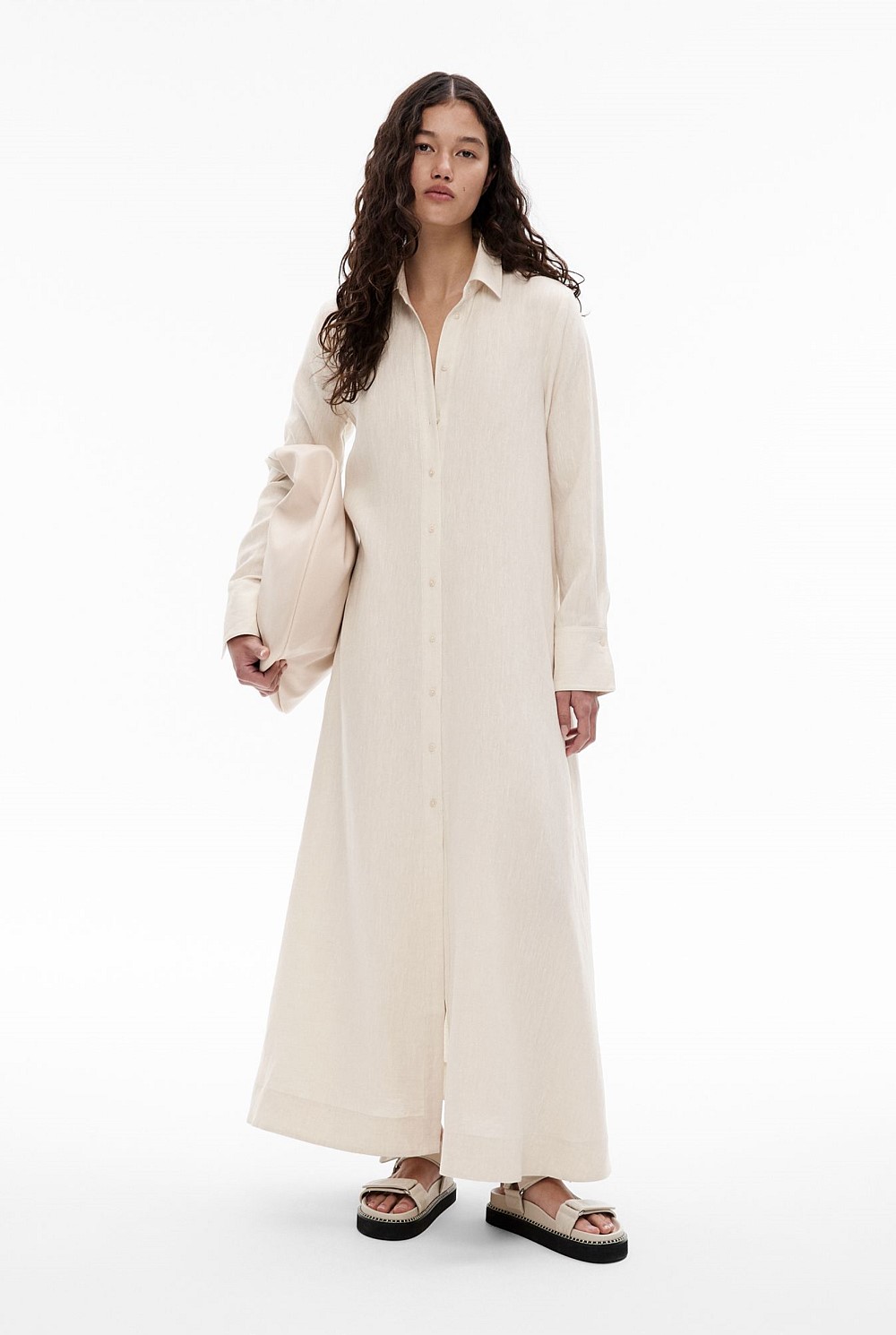 Linen Maxi Shirt Dress