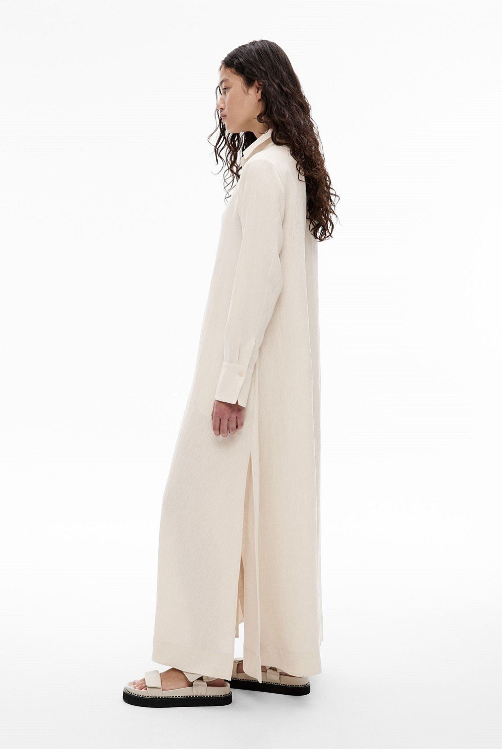 Linen Maxi Shirt Dress