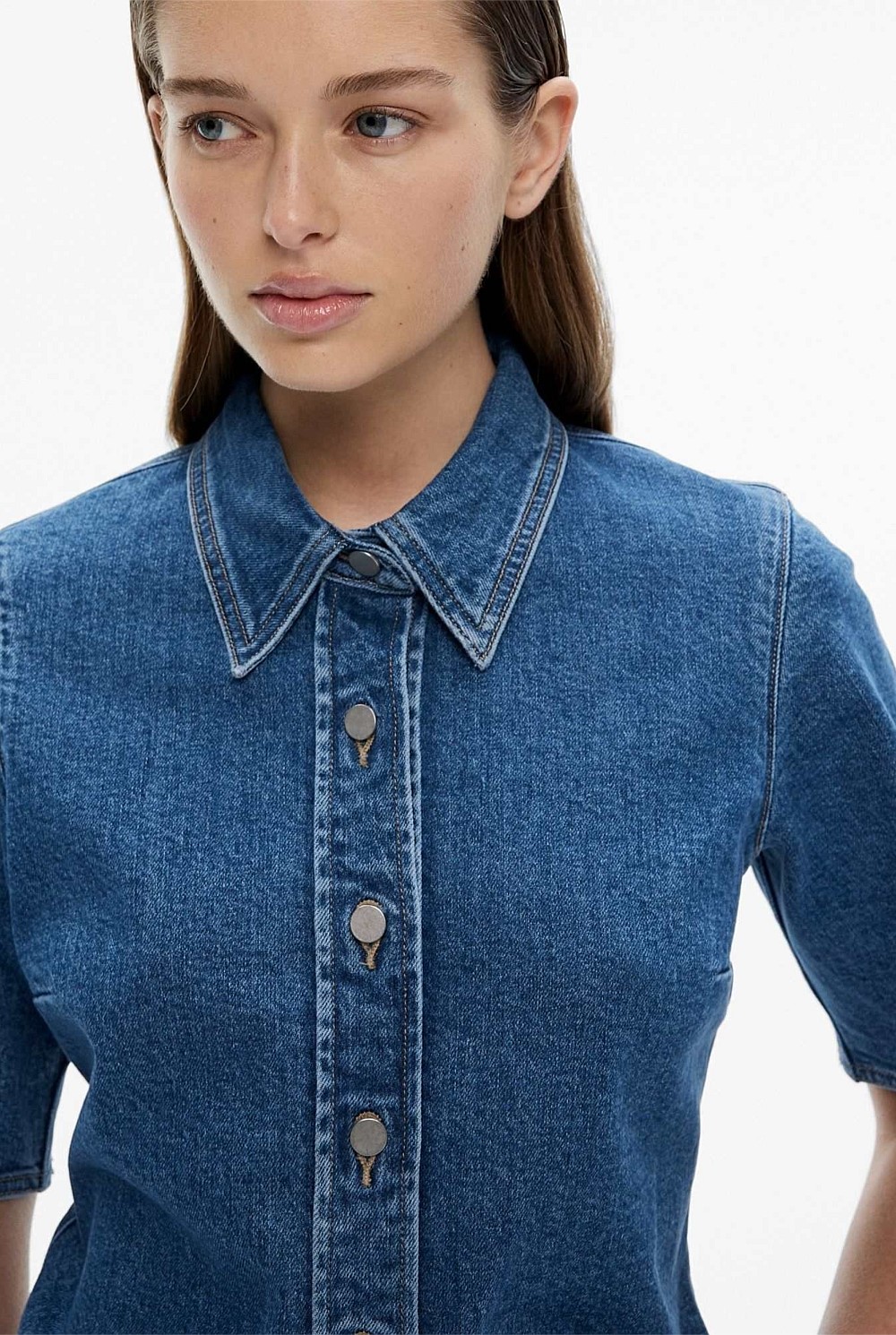 Denim Short Sleeve Shirt