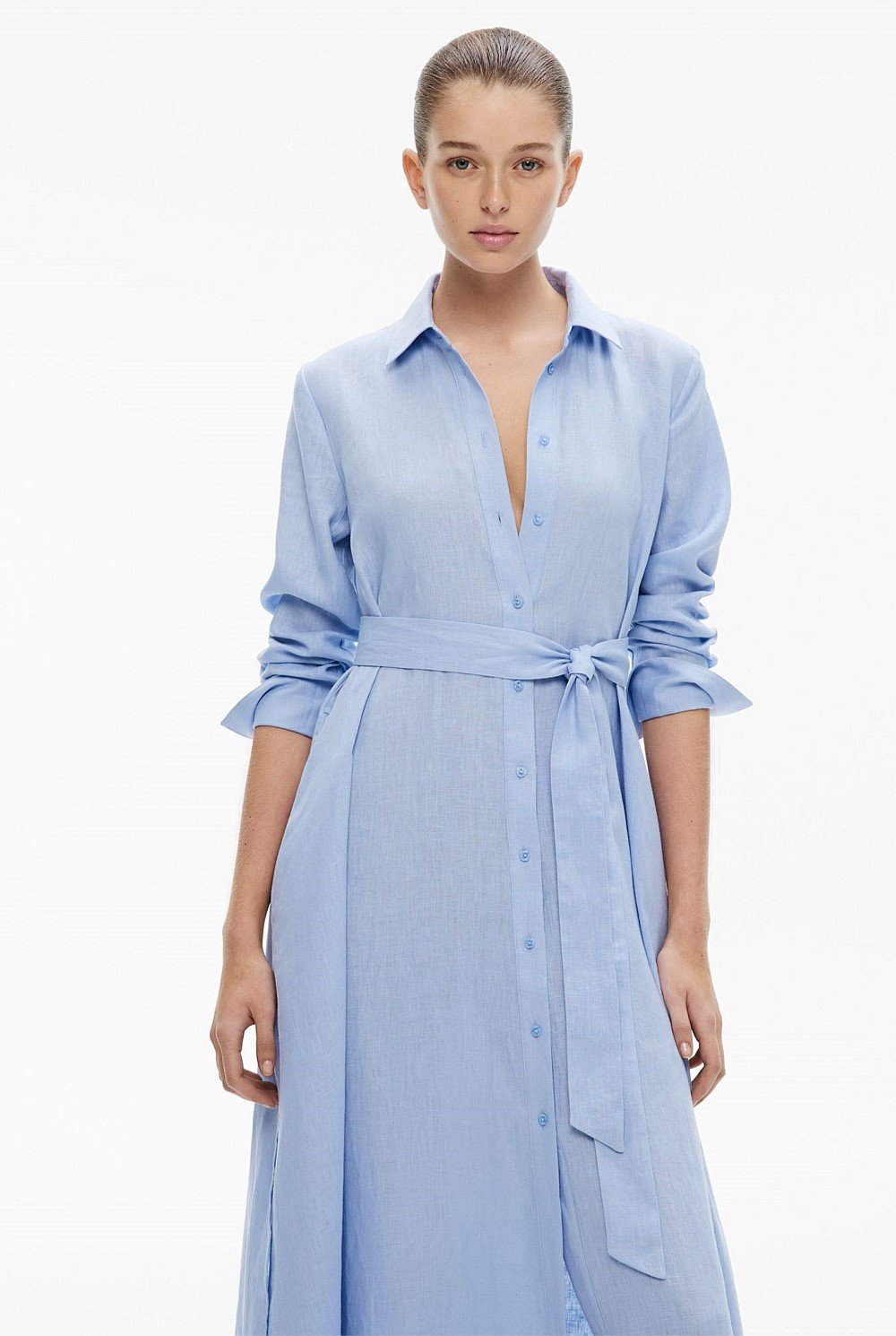 Linen Maxi Shirt Dress