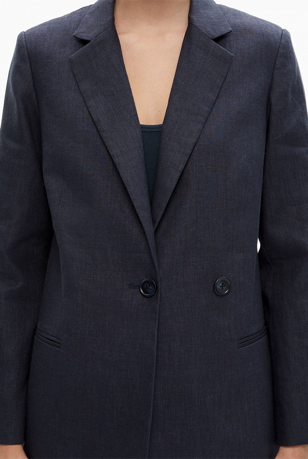 Linen Double-Breasted Blazer