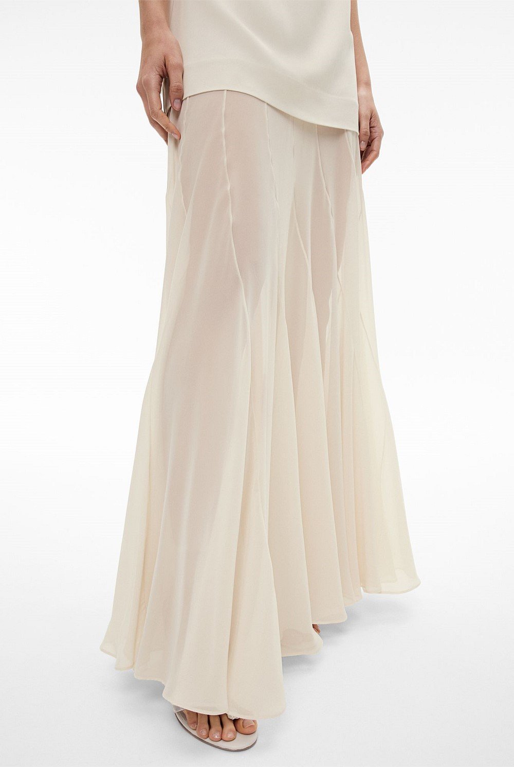 Sheer Contrast Maxi