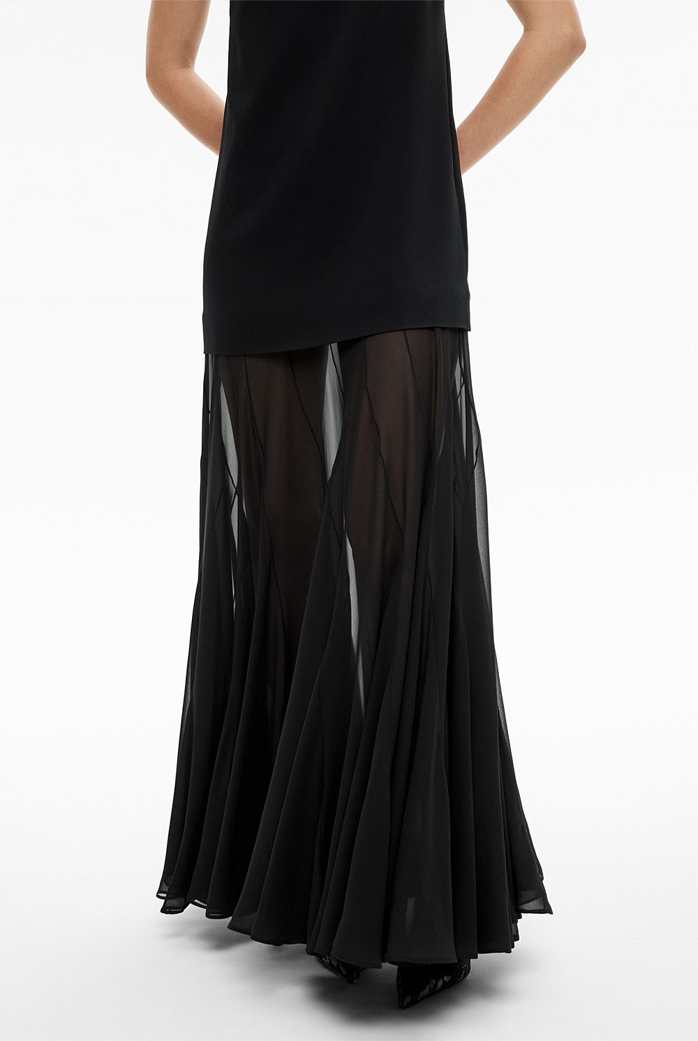 Sheer Contrast Maxi