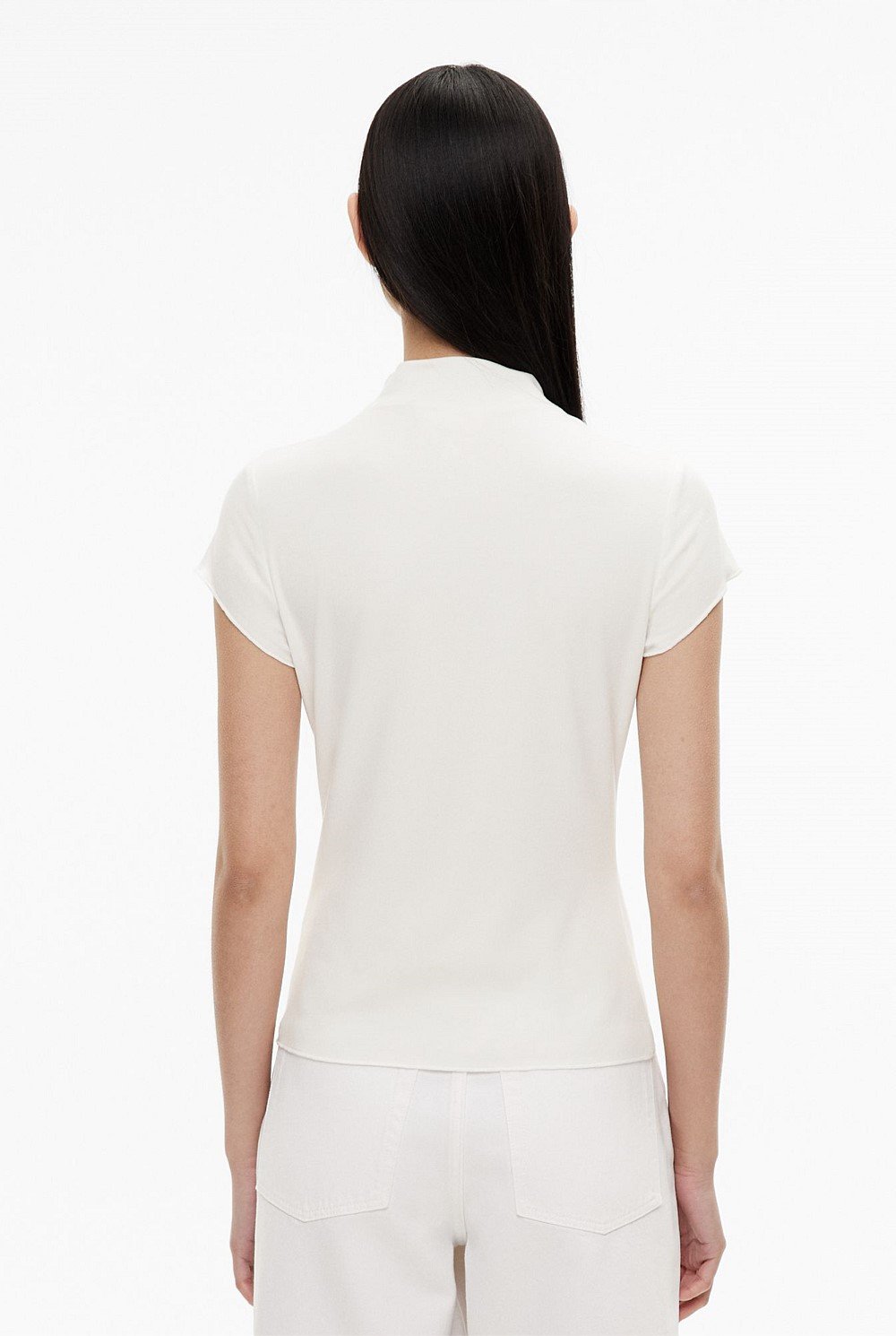 High Neck Cap Sleeve Tee