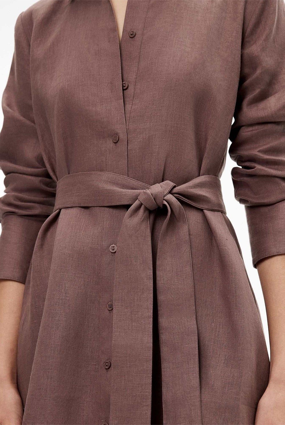 Linen Mini Shirt Dress