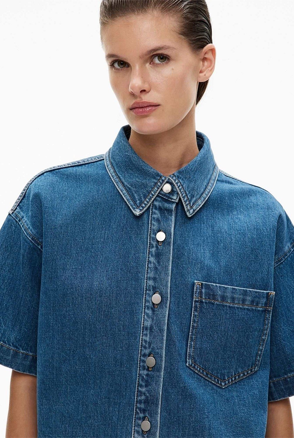 Denim Crop Shirt