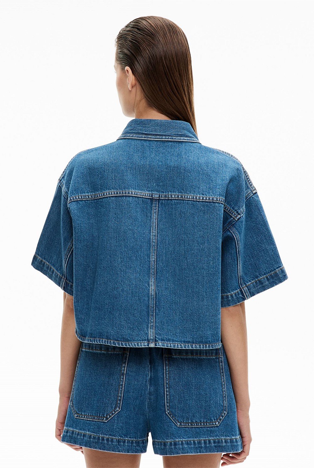 Denim Crop Shirt