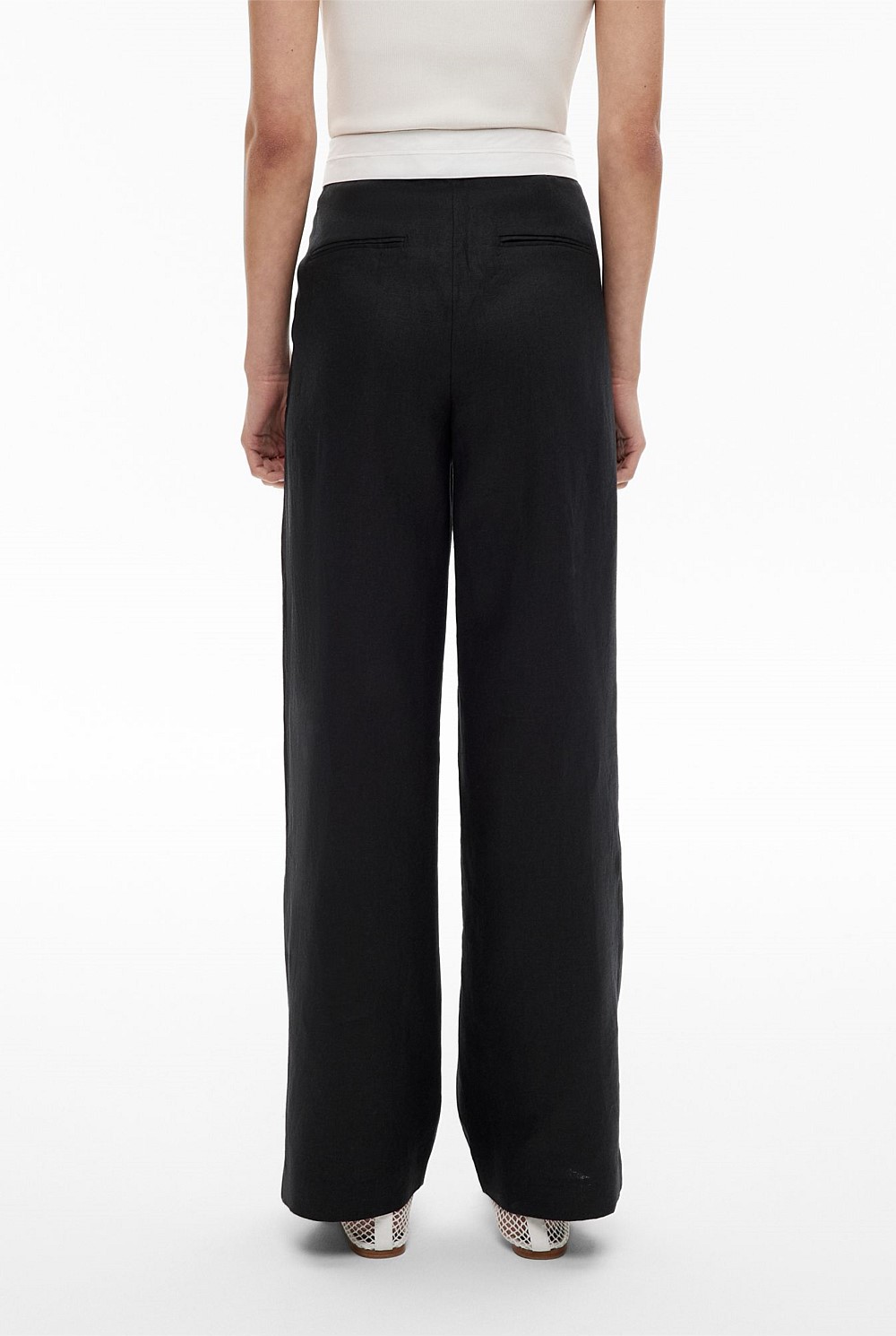 Waist Detail Linen Pant